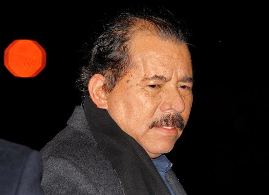 Nicaraguan President Daniel Ortega arrives in Moscow