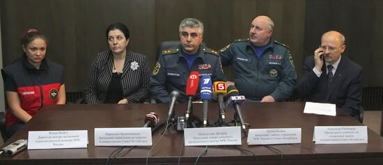 Emergency Situations Ministry plane arriving at Pulkovo airport