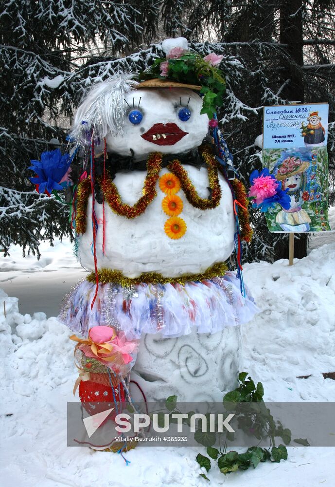 Snow Sculpture Parade in Krasnoyarsk