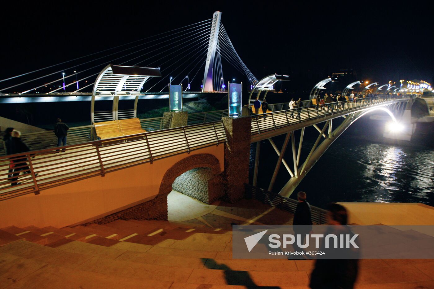 Opening of Moscow Bridge in Montenegro's capital, Podgorica
