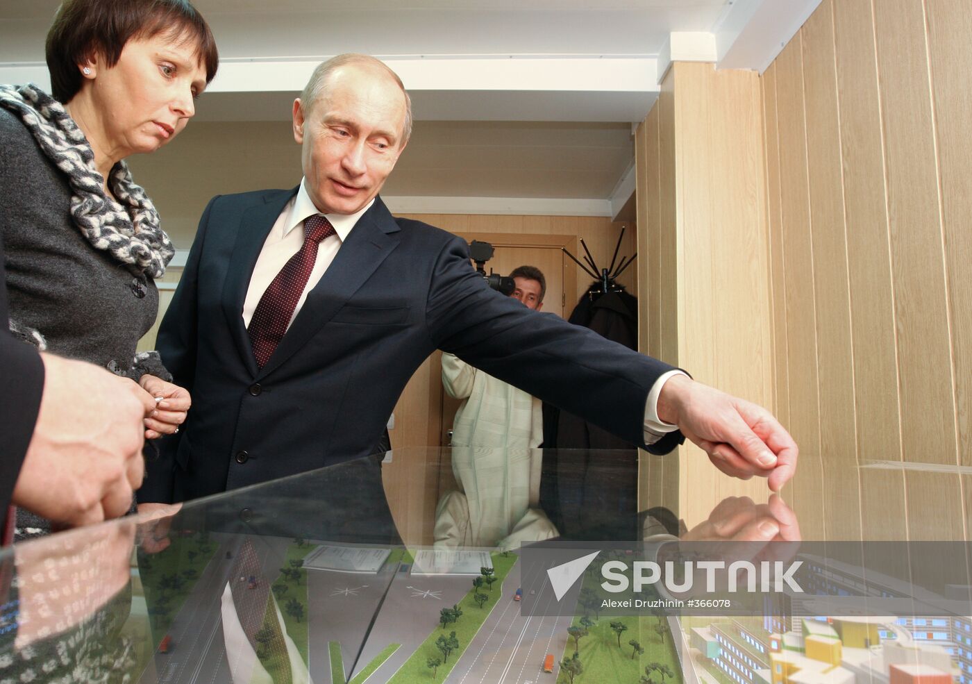 Vladimir Putin attends hematology center building project office