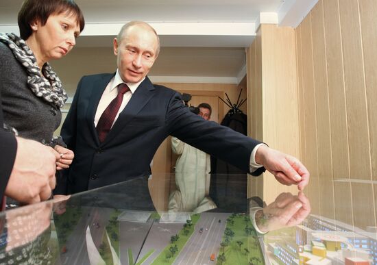 Vladimir Putin attends hematology center building project office