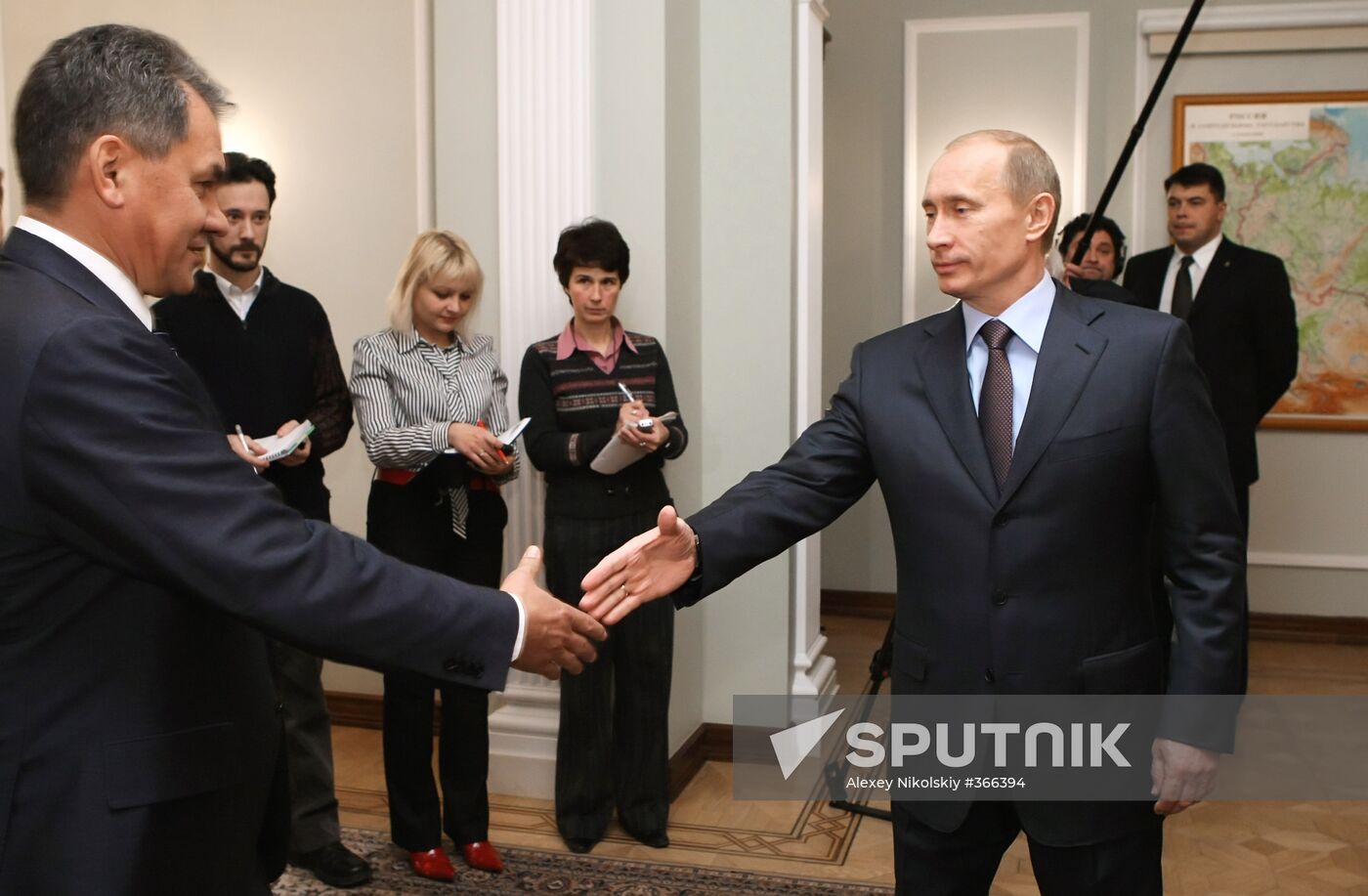Vladimir Putin meets with Sergei Shoigu
