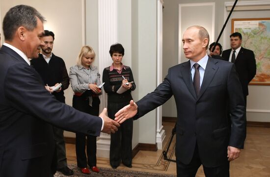 Vladimir Putin meets with Sergei Shoigu