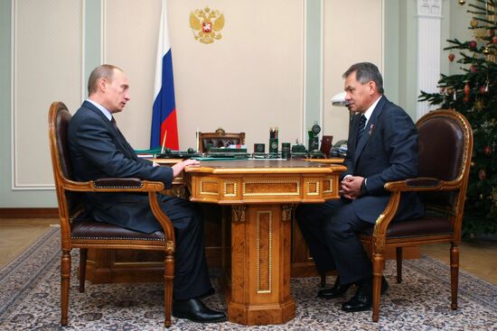Vladimir Putin meets with Sergei Shoigu