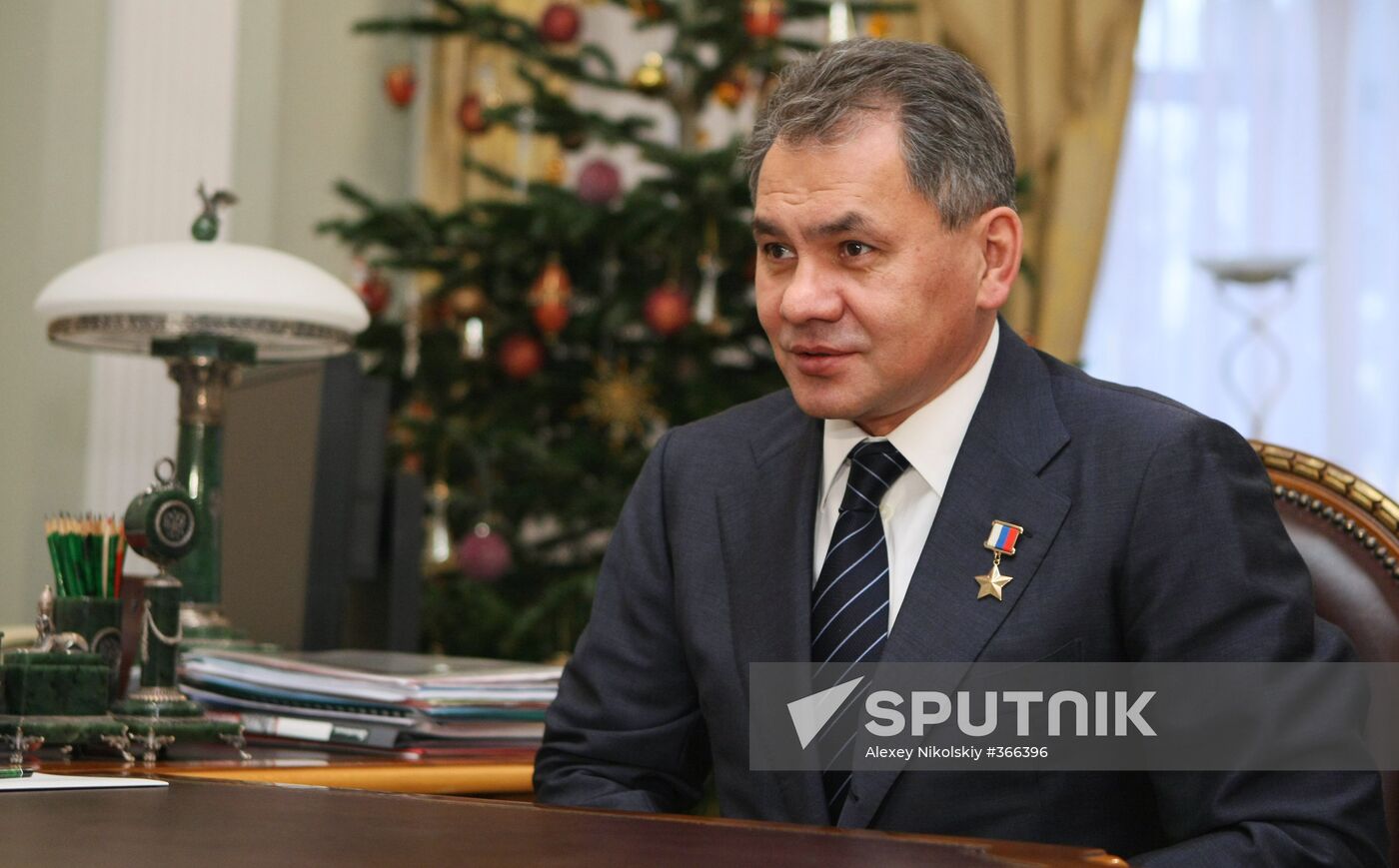 Vladimir Putin meets with Sergei Shoigu