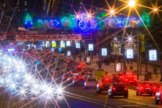 New Year decorations in Moscow