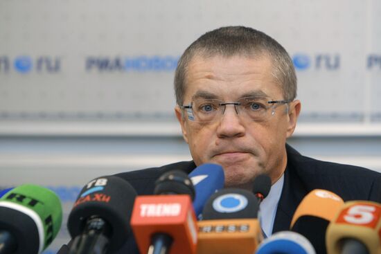 News conference at RIA Novosti news agency