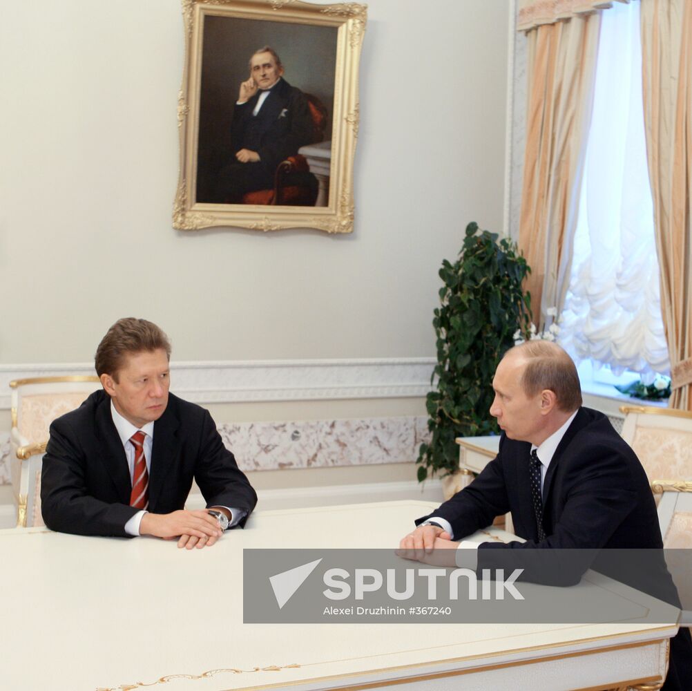 Vladimir Putin meets with Alexei Miller in St. Petersburg