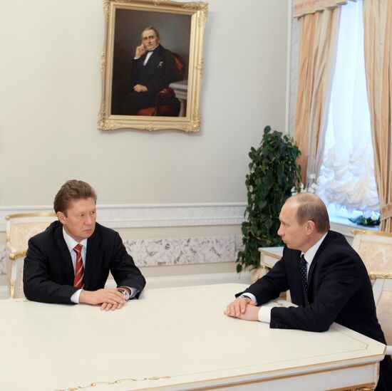 Vladimir Putin meets with Alexei Miller in St. Petersburg