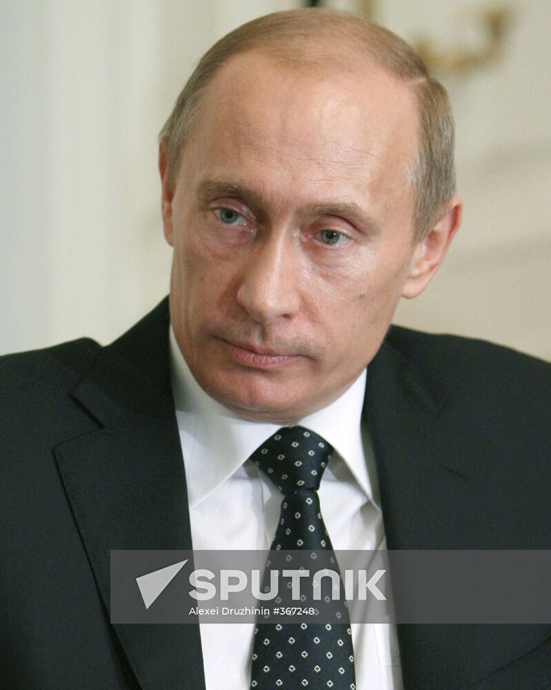 Vladimir Putin meets with Gerhard Schroeder