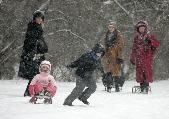 Snowfall in Stavropol