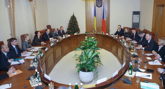 Mirek Topolánek and Yulia Tymoshenko hold talks