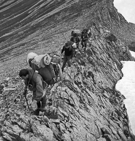 Mountain climbers in the East Caucasian range