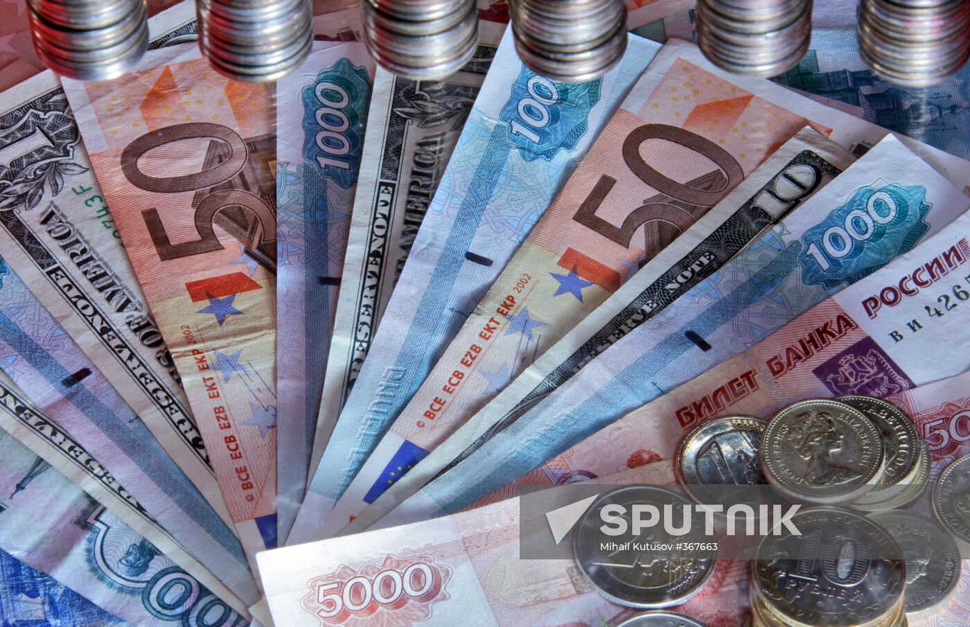 Banknotes and coins from all over the world