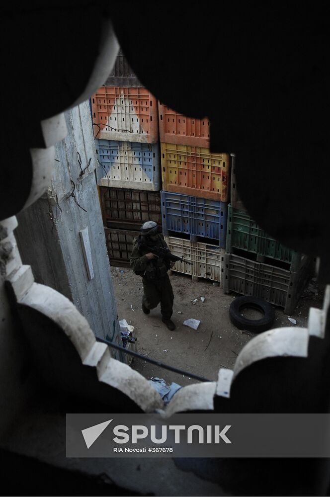 IDF paratrooper brigade during operation in Gaza Strip