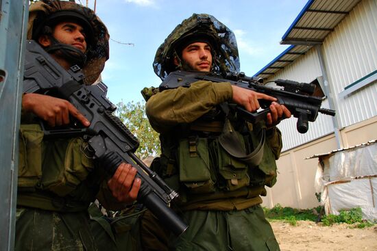 IDF paratrooper brigade during operation in Gaza Strip