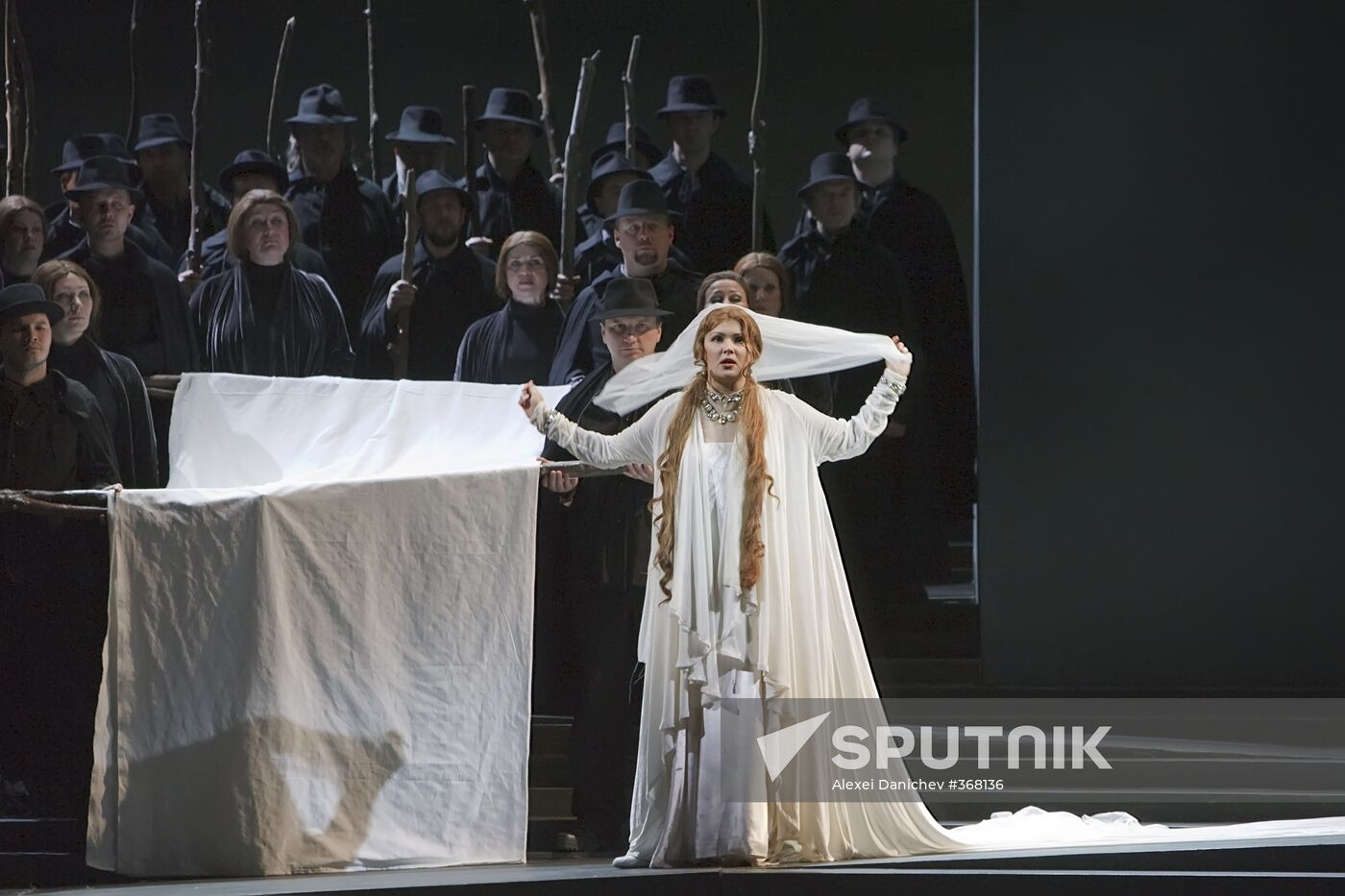 Anna Netrebko performing in Donizetti's Lucia di Lammermoor