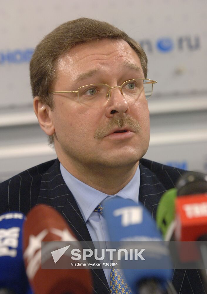 Konstantin Kosachyov during a RIA Novosti news conference