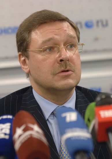 Konstantin Kosachyov during a RIA Novosti news conference