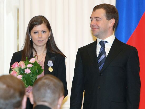 President Dmitry Medvedev presents state awards