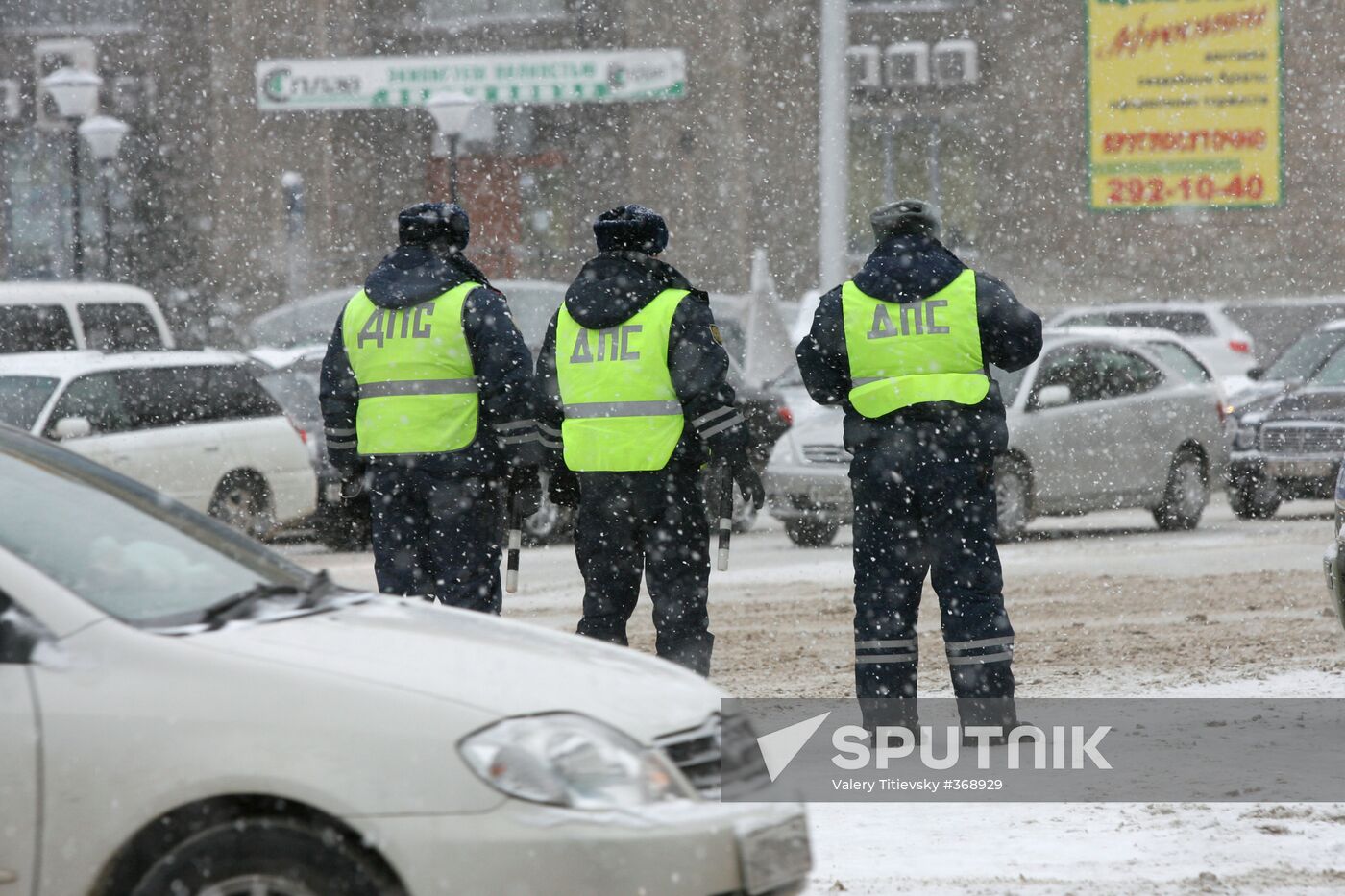 Traffic policemen at work