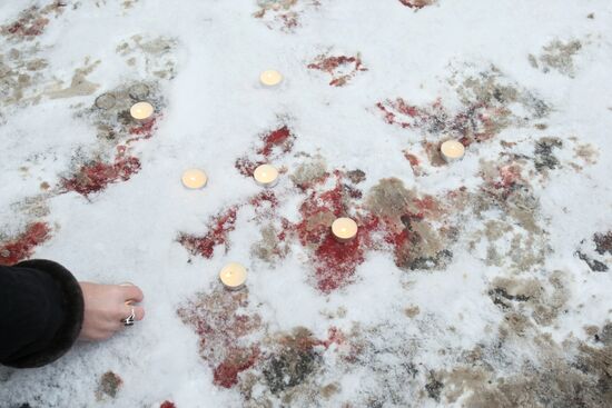 Gathering in memory of Stanislav Markelov and Anastasia Baburova