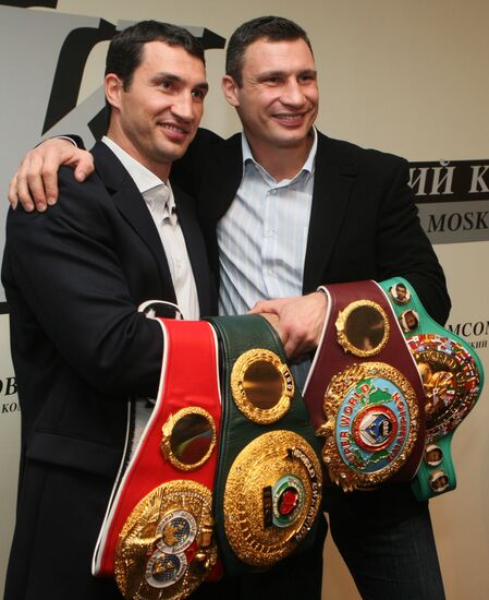 Press-conference given by the brothes Klichko in Moscow