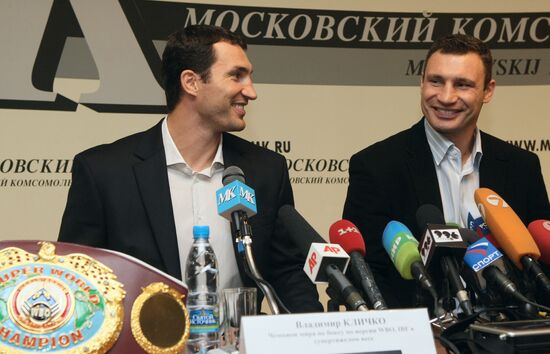 Press-conference given by the brothes Klichko in Moscow