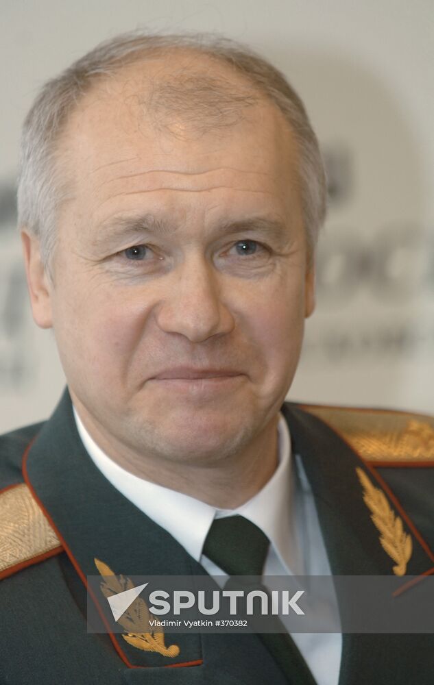 Vasily Sorokin at a news conference in Moscow