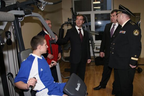 Russian President Dmitry Medvedev visits Nakhimov Naval Academy