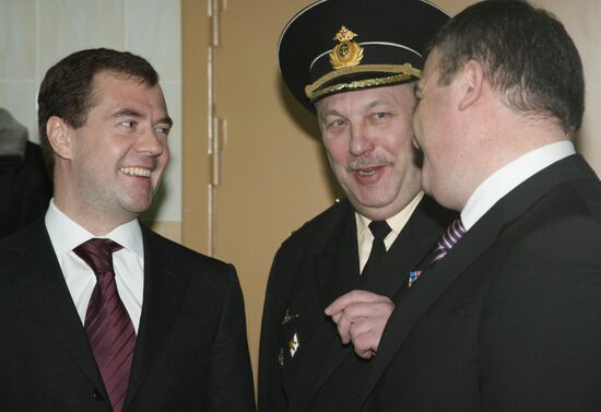 President Dmitry Medvedev visits Nakhimov Naval Academy