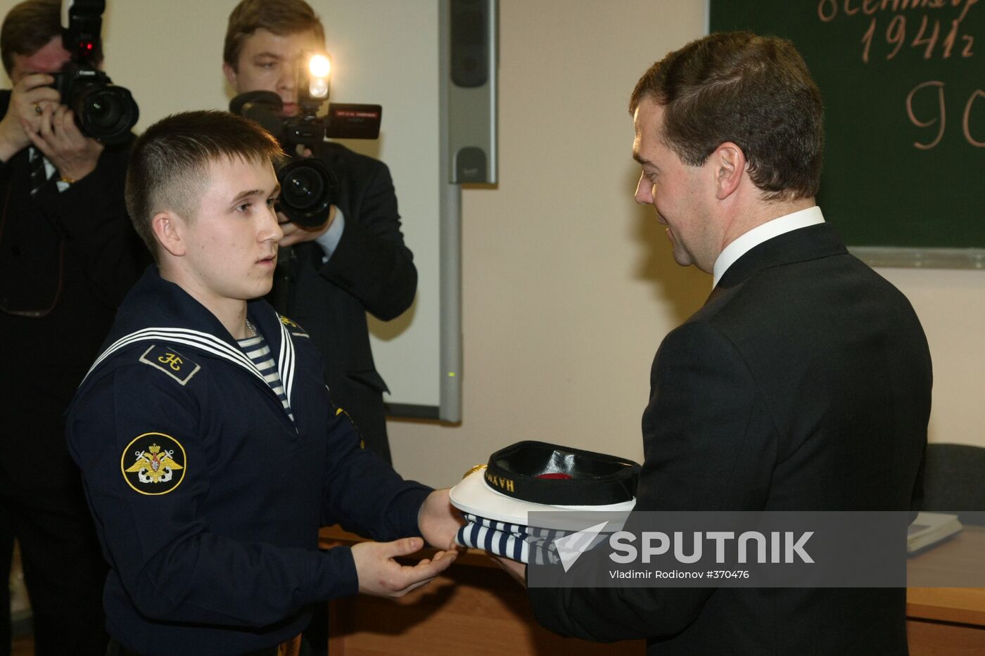President Dmitry Medvedev visits Nakhimov Naval Academy