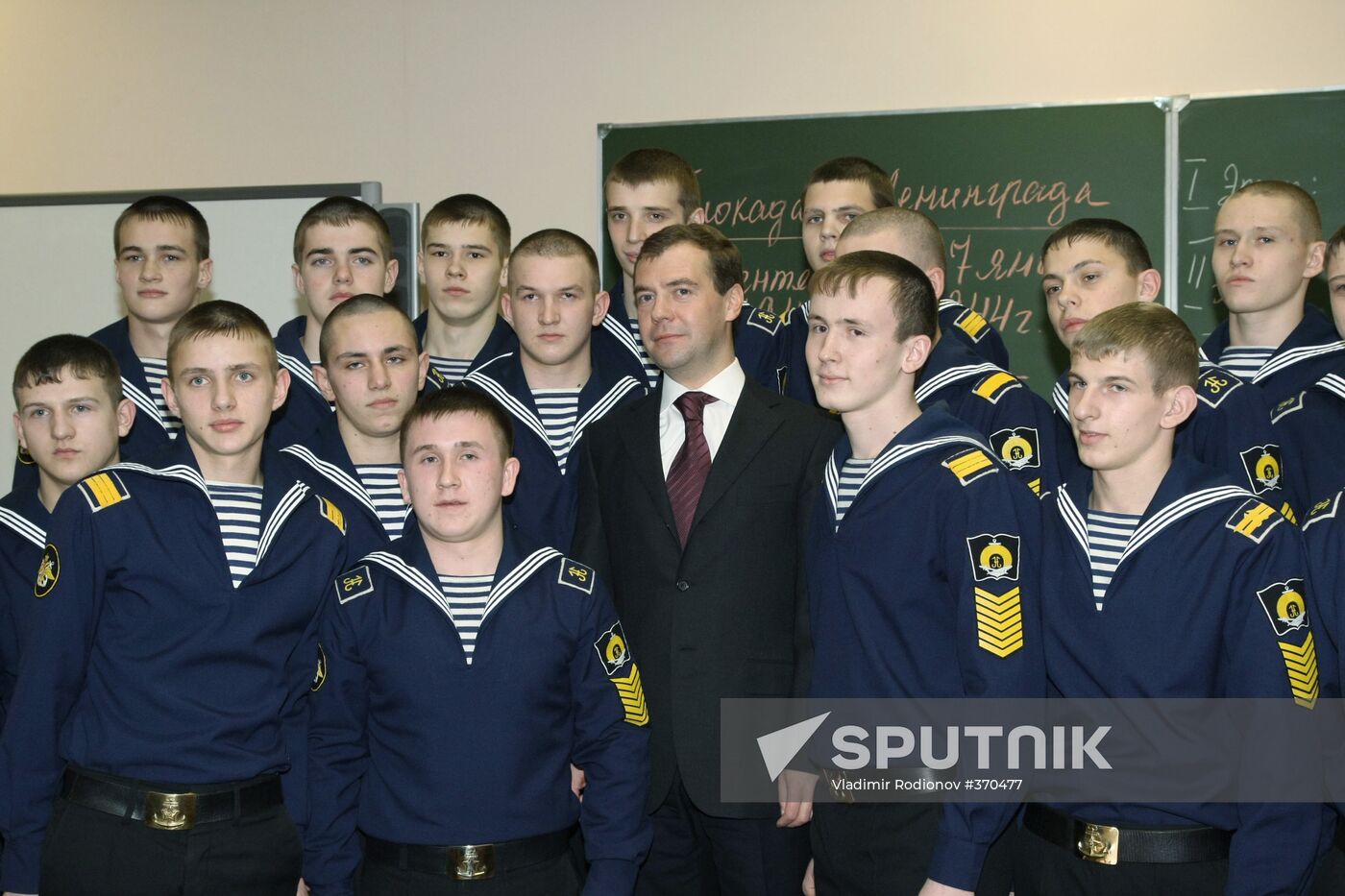 President Dmitry Medvedev visits Nakhimov Naval Academy