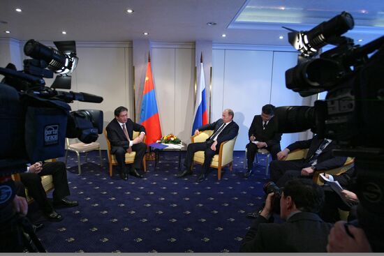 Vladimir Putin meets with Nambaryn Enhbayar