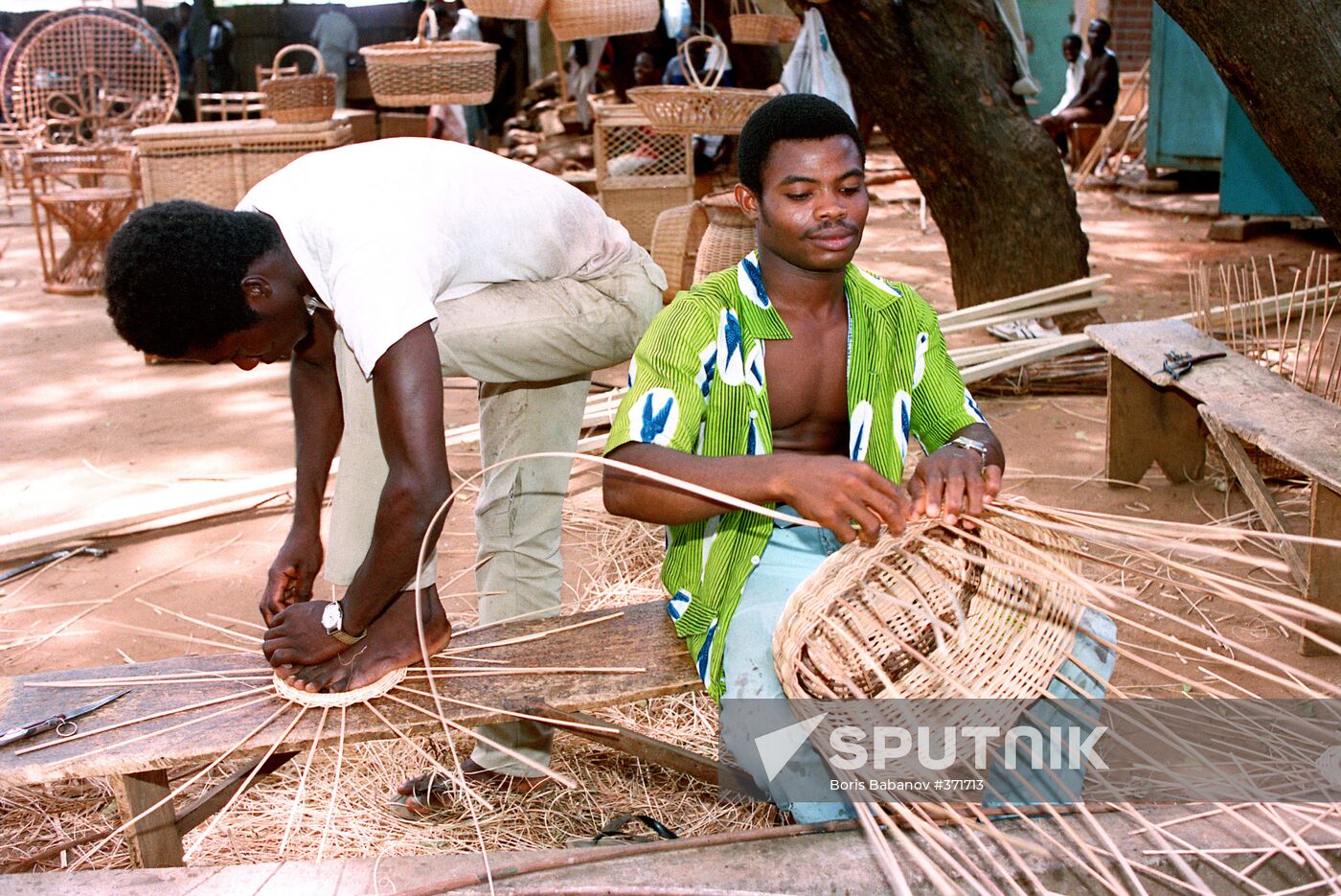 Basket weavers from Ghana