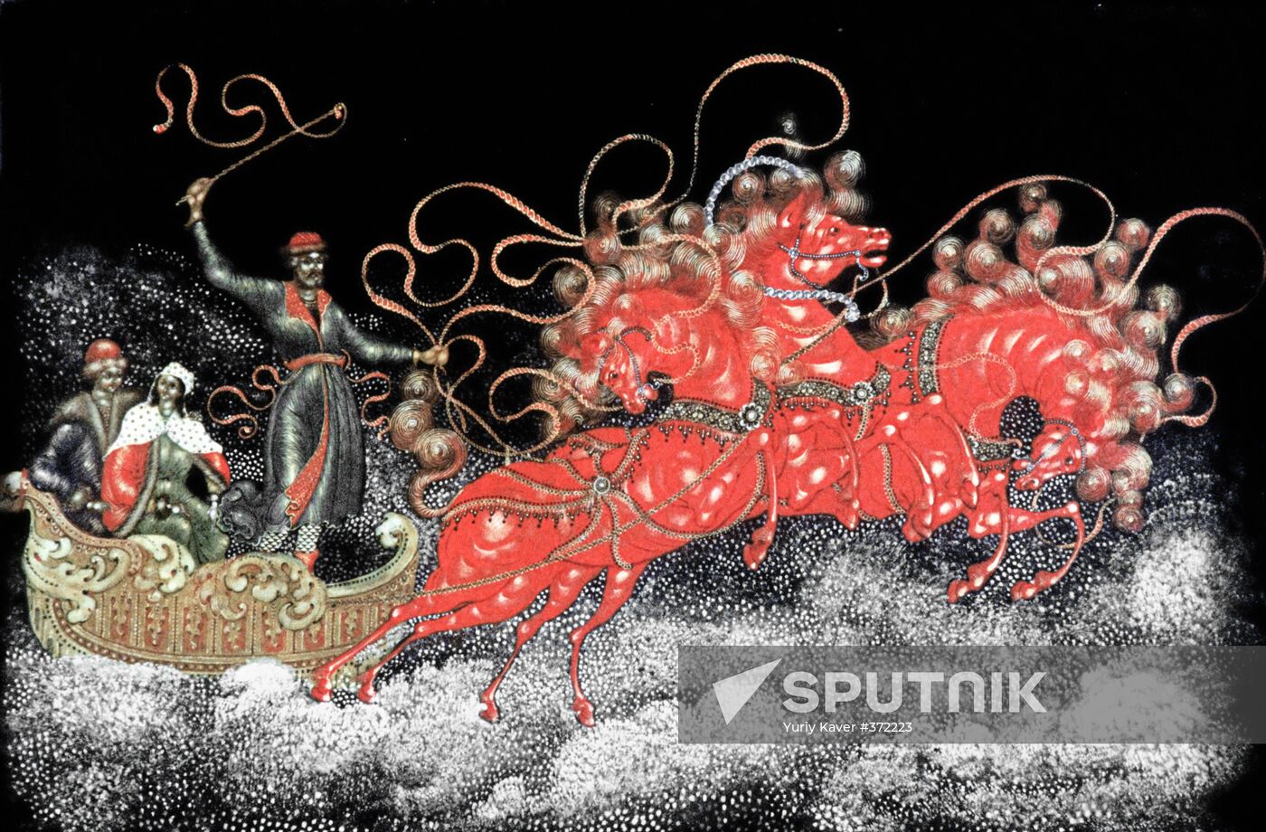 Palekh painting Troika