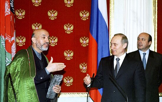 Vladimir Putin, Hamid Karzai, Igor Ivanov