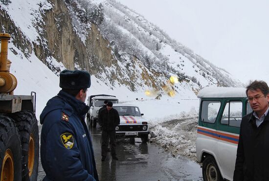 Avalanche danger on Transcaucasian Highway