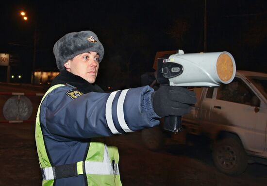 Traffic police at work in Russia's Vladivostok