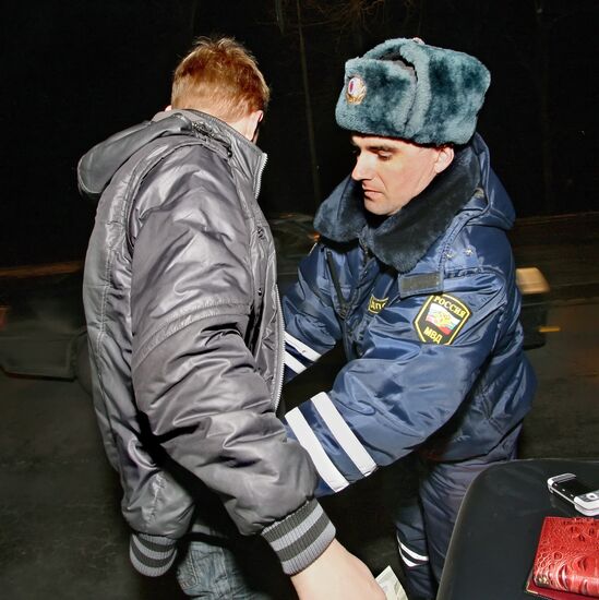 Traffic police at work in Russia's Vladivostok