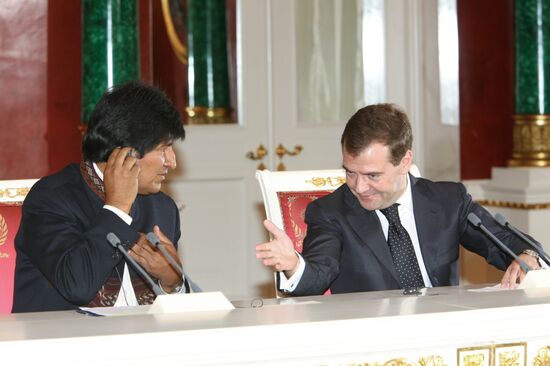 Bolivian President Evo Morales pays an official visit to Russia