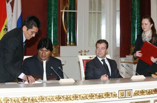 Bolivian President Evo Morales pays an official visit to Russia