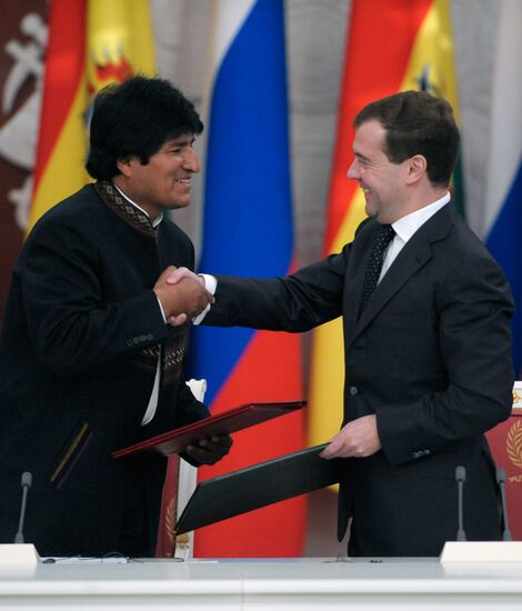 Bolivian President Evo Morales pays an official visit to Russia