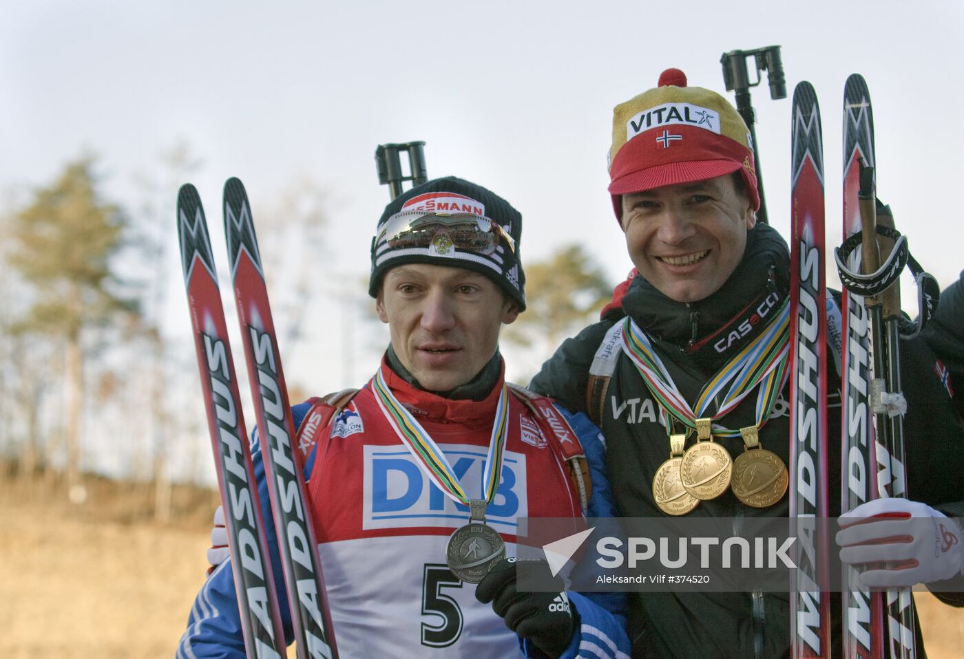 Medal ceremony for winners of Biathlon Worls Championship
