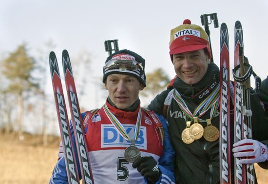 Medal ceremony for winners of Biathlon Worls Championship