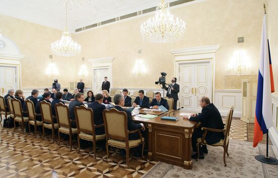 Russian PM Vladimir Putin chairs economic meeting