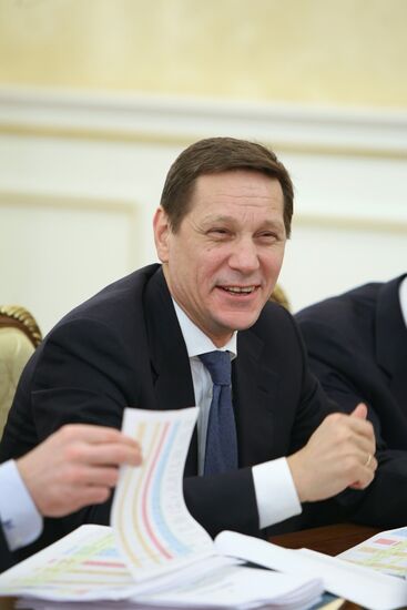 Russian PM Vladimir Putin chairs economic meeting