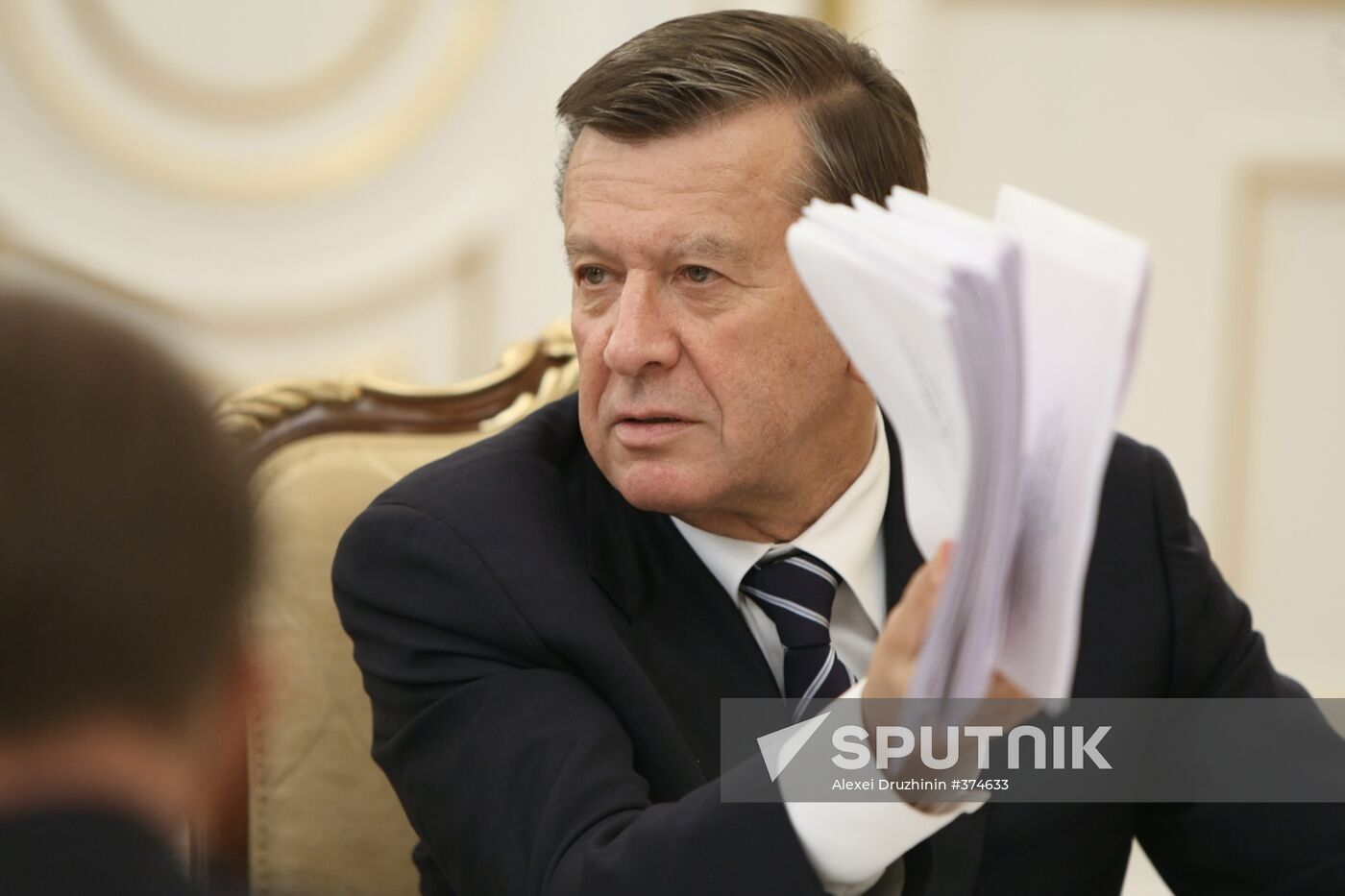 Russian PM Vladimir Putin chairs economic meeting