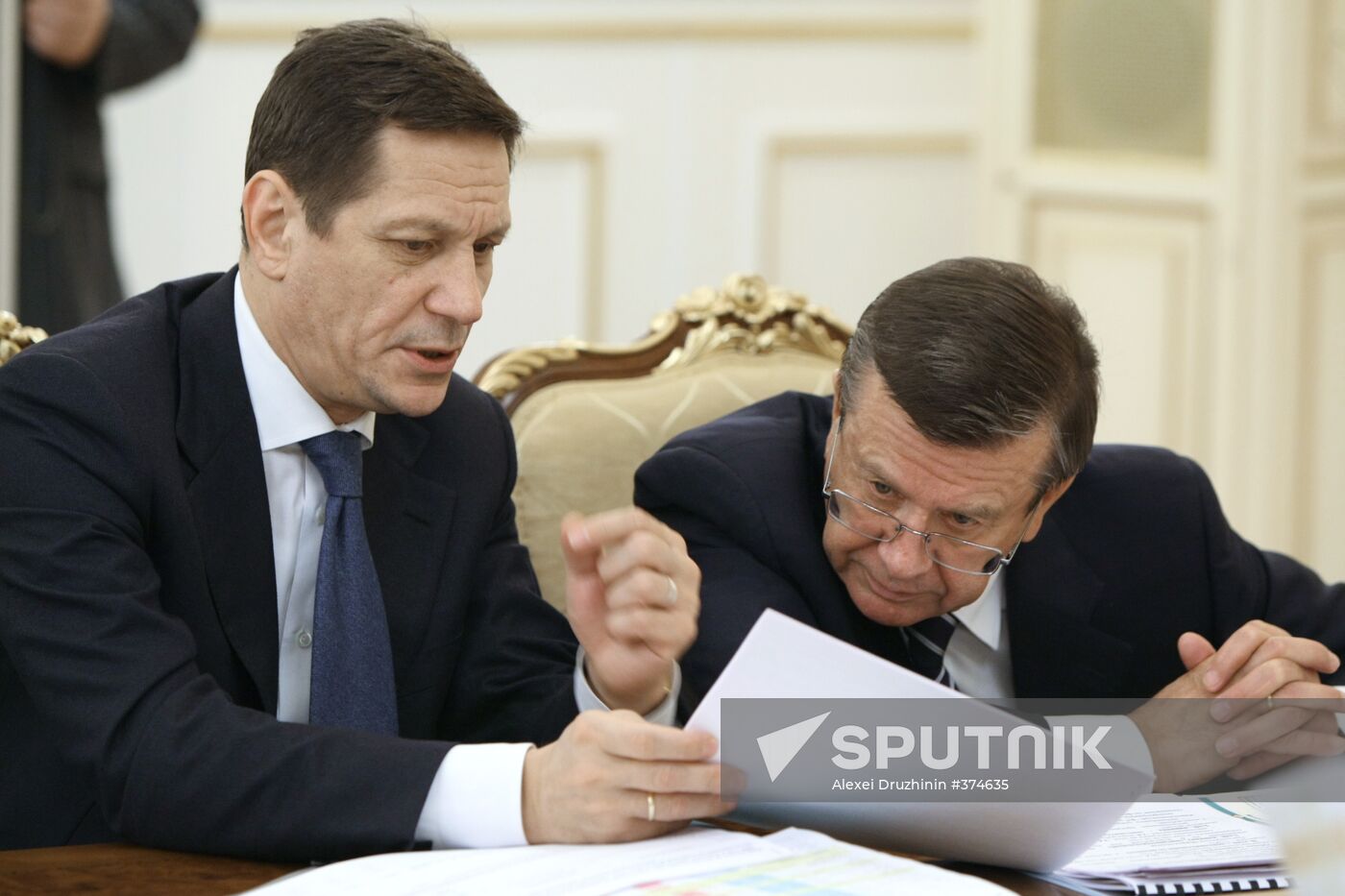 Russian PM Vladimir Putin chairs economic meeting